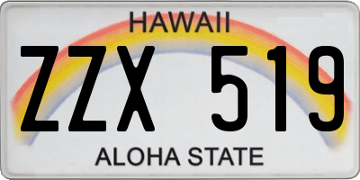 HI license plate ZZX519