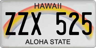 HI license plate ZZX525