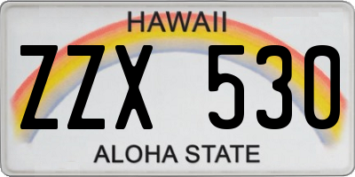 HI license plate ZZX530