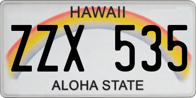 HI license plate ZZX535