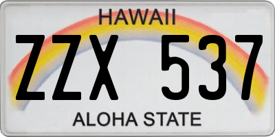 HI license plate ZZX537
