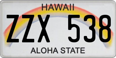 HI license plate ZZX538