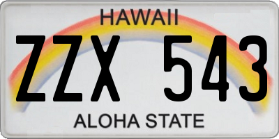 HI license plate ZZX543