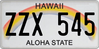 HI license plate ZZX545