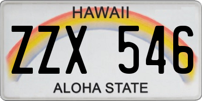 HI license plate ZZX546