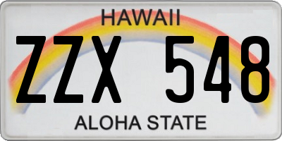 HI license plate ZZX548