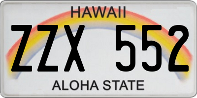 HI license plate ZZX552