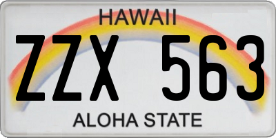 HI license plate ZZX563