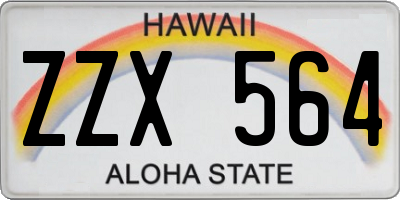 HI license plate ZZX564