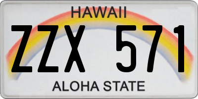 HI license plate ZZX571
