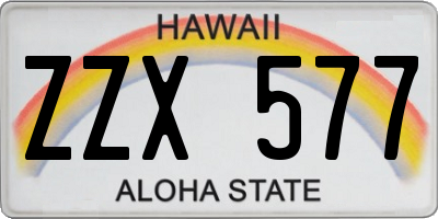 HI license plate ZZX577