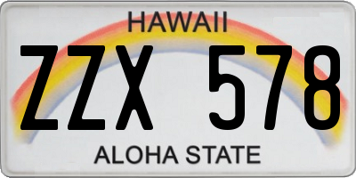 HI license plate ZZX578