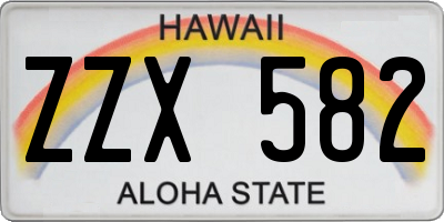 HI license plate ZZX582