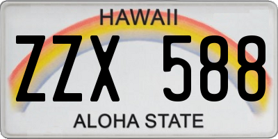 HI license plate ZZX588