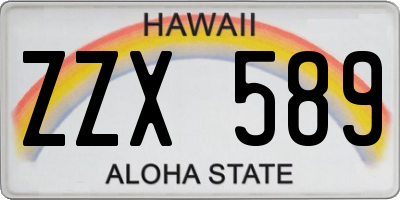 HI license plate ZZX589