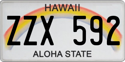 HI license plate ZZX592
