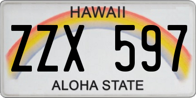 HI license plate ZZX597