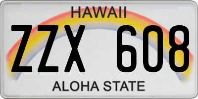 HI license plate ZZX608