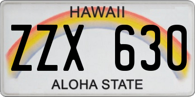 HI license plate ZZX630