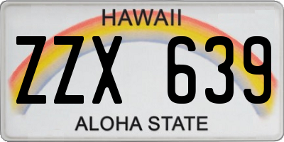 HI license plate ZZX639