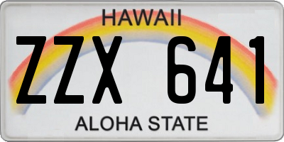 HI license plate ZZX641