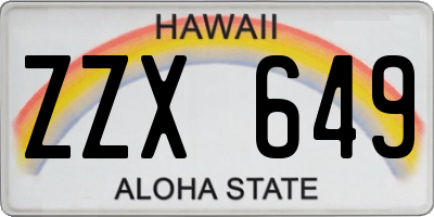 HI license plate ZZX649