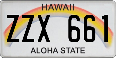 HI license plate ZZX661