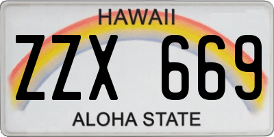 HI license plate ZZX669