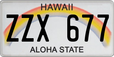 HI license plate ZZX677