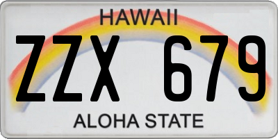 HI license plate ZZX679