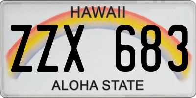 HI license plate ZZX683