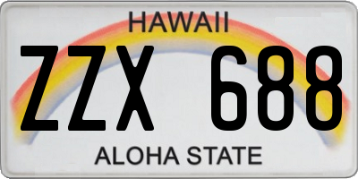 HI license plate ZZX688