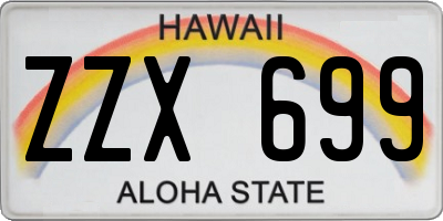 HI license plate ZZX699
