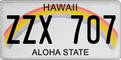 HI license plate ZZX707