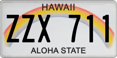 HI license plate ZZX711