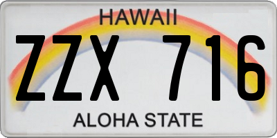 HI license plate ZZX716