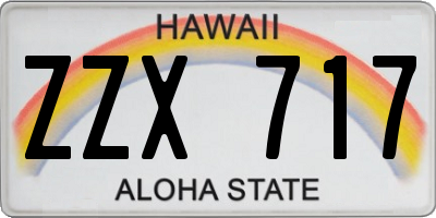 HI license plate ZZX717