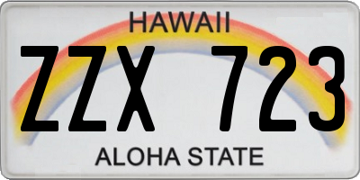 HI license plate ZZX723