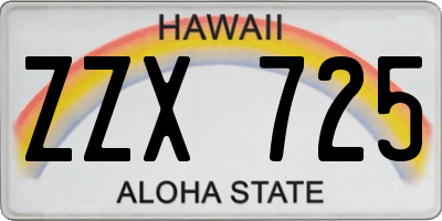 HI license plate ZZX725