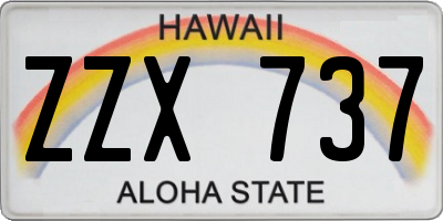HI license plate ZZX737