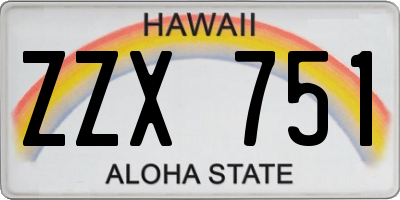 HI license plate ZZX751