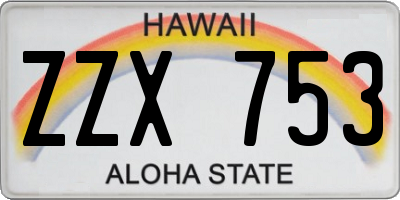 HI license plate ZZX753