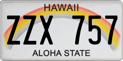 HI license plate ZZX757