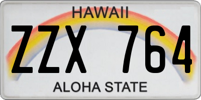 HI license plate ZZX764