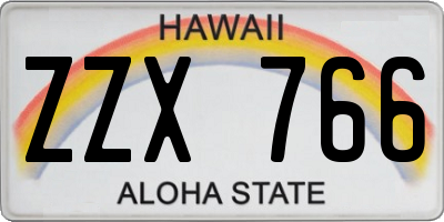HI license plate ZZX766