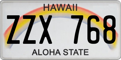 HI license plate ZZX768