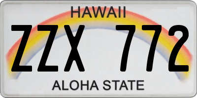 HI license plate ZZX772