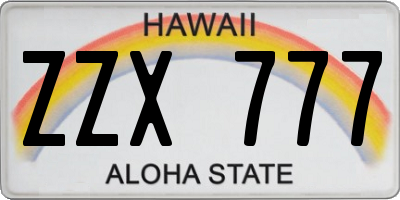 HI license plate ZZX777
