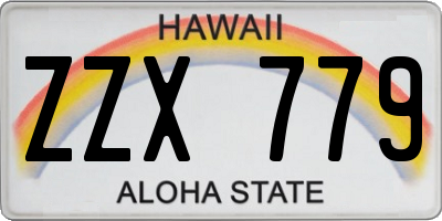 HI license plate ZZX779