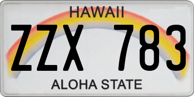 HI license plate ZZX783